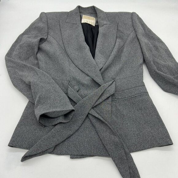 Alberto Makali Cache Gray women’s Front Tie blazer size 2 vintage - Picture 1 of 4